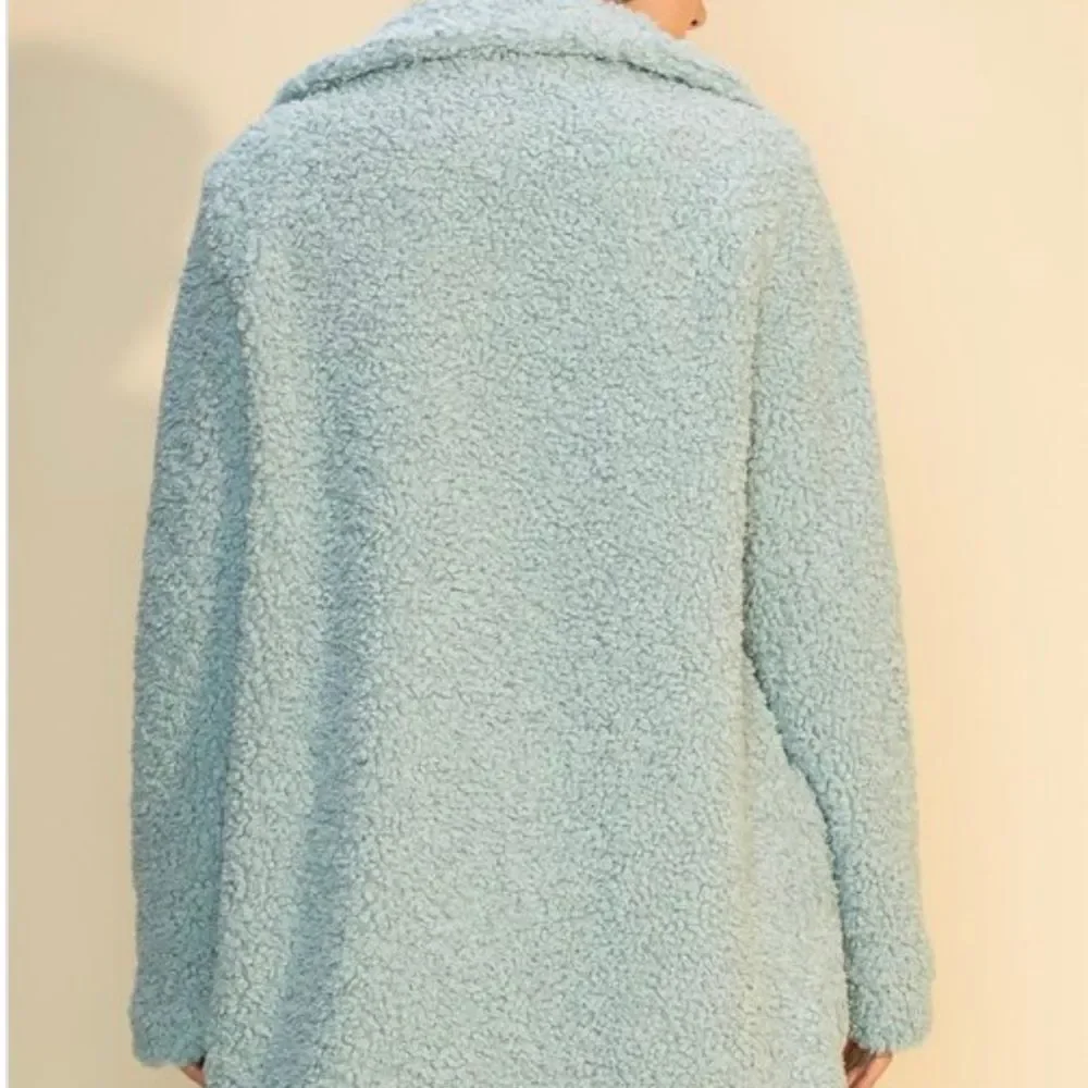 Light Blue Teddy Coat - Picture 6 of 7